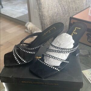 Lulu's Elegant Black Strappy Heels